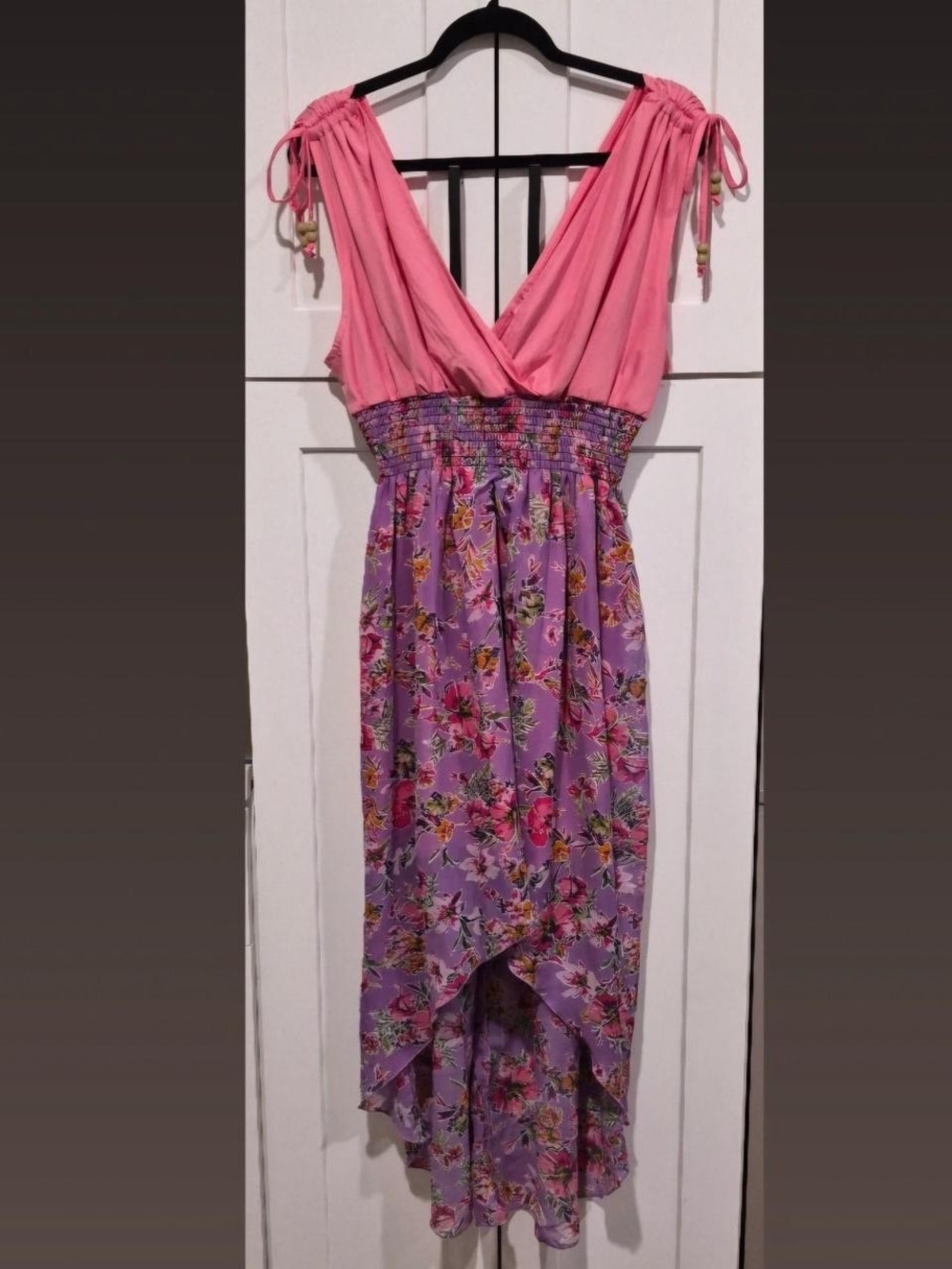 Pink & Lavender Floral High-Low Dress